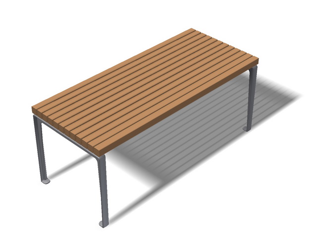 Tisch Dachgarten Gartenmöbel aus Aluminium Guss und Eichenholz oder Aluminium