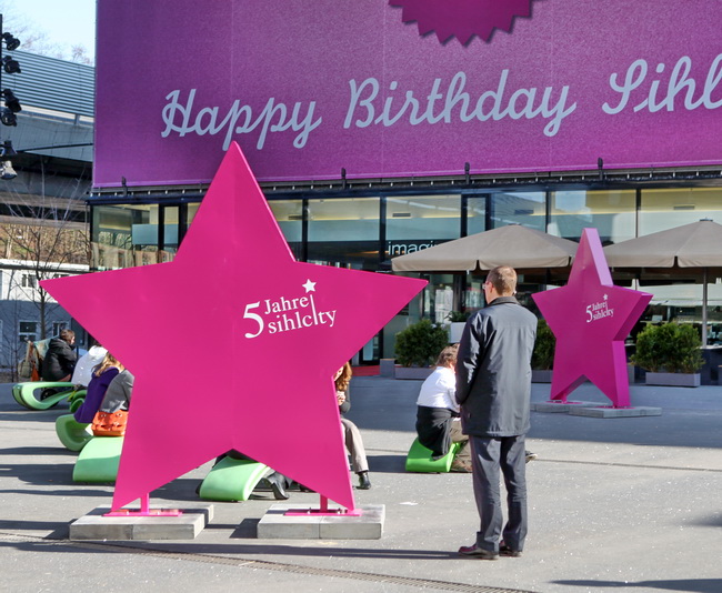 Metallbuchstaben Sihl City Sterne Happy Birthday
