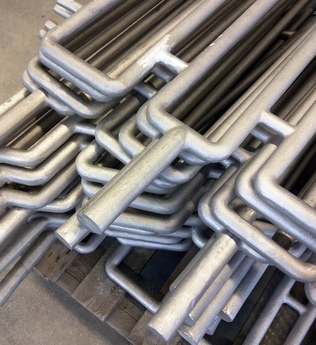 Aluminiumguss Geländer Elemente in der Nachbearbeitung