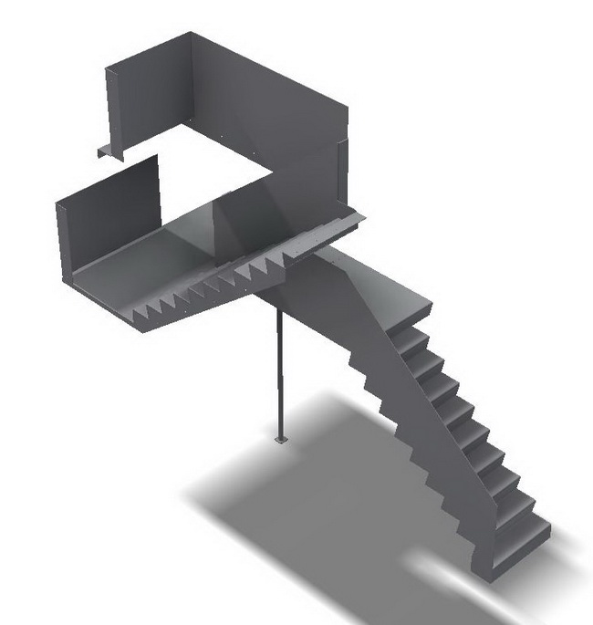 Treppe aus Schwarzblech für Wohnraum